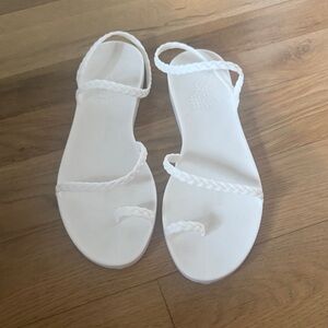 Ancient Greek Eleftheria Sandals White Jelly Braided Sandals